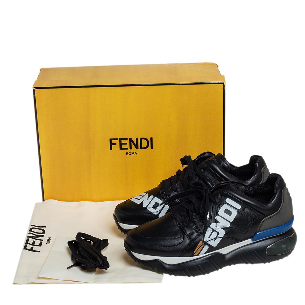 Fendi X Fila Black Leather Fila Mania Sneakers Size 40 1