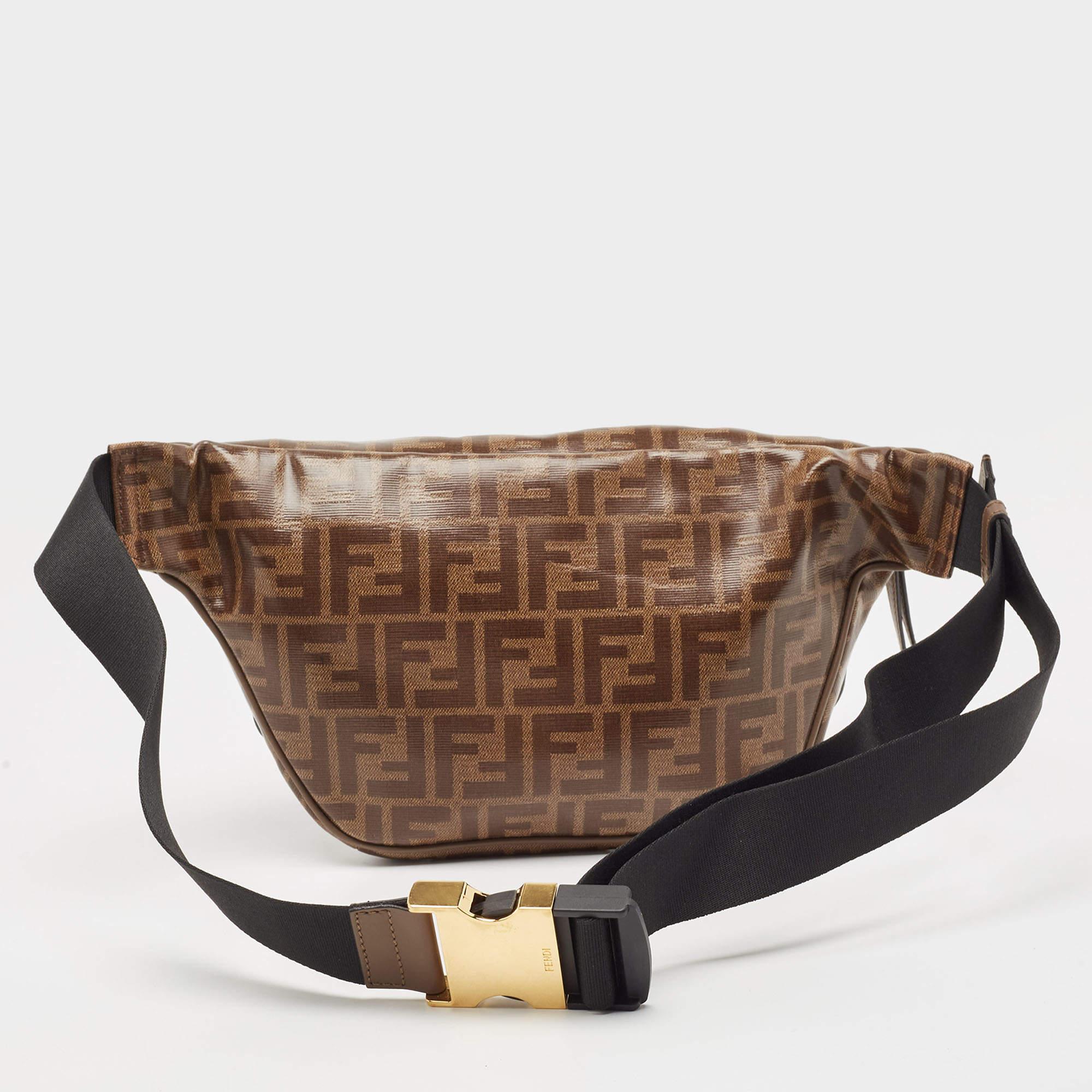 This uber-stylish Fendi x Fila waist belt bag aims to be an elevating piece. It is carefully created using Zucca coated canvas & leather and has the details of both brands. See how it transforms a T-shirt dress or a solid jumpsuit!

Includes: Info