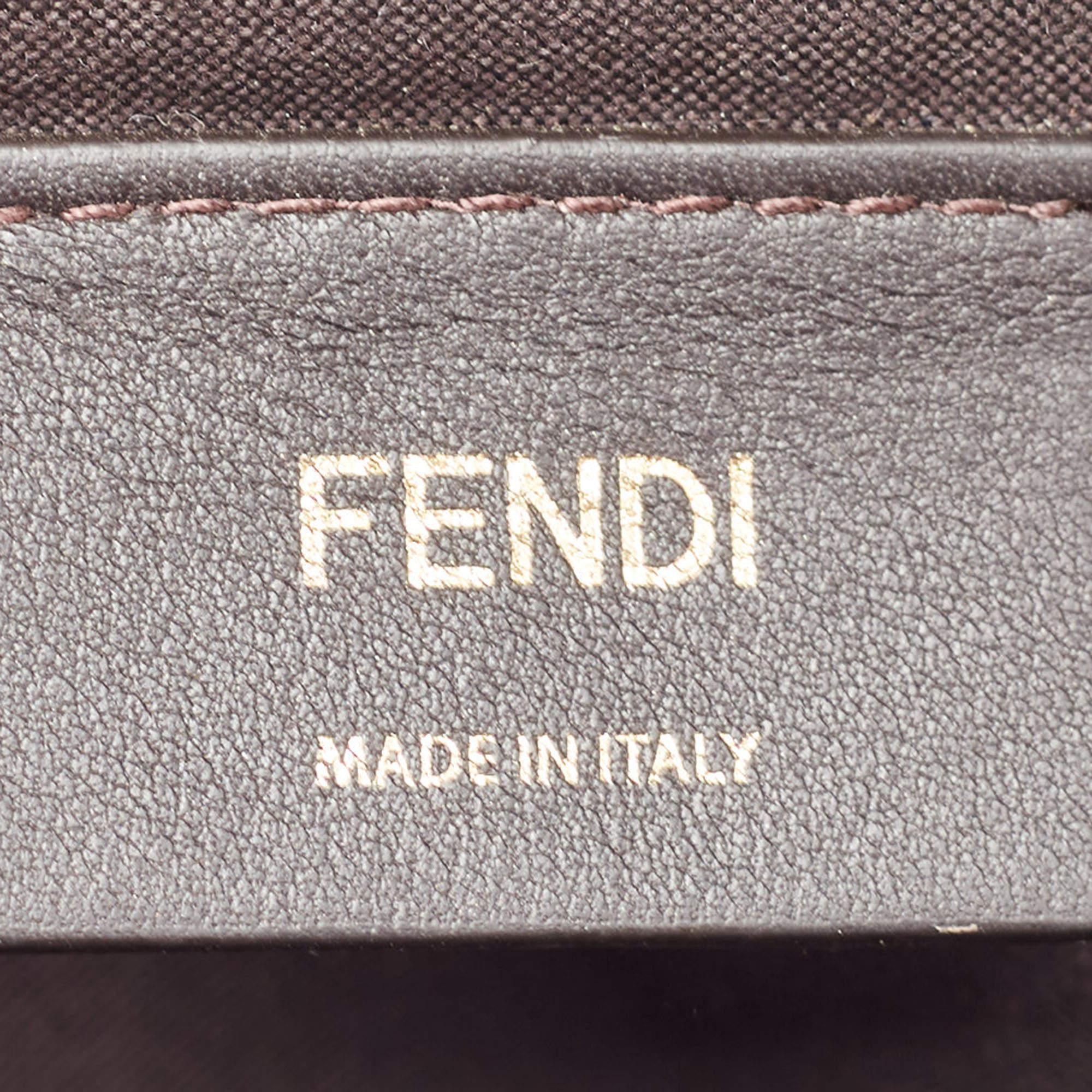 Fendi x Fila Brown Zucca Coated Canvas Mania Belt Bag For Sale 4