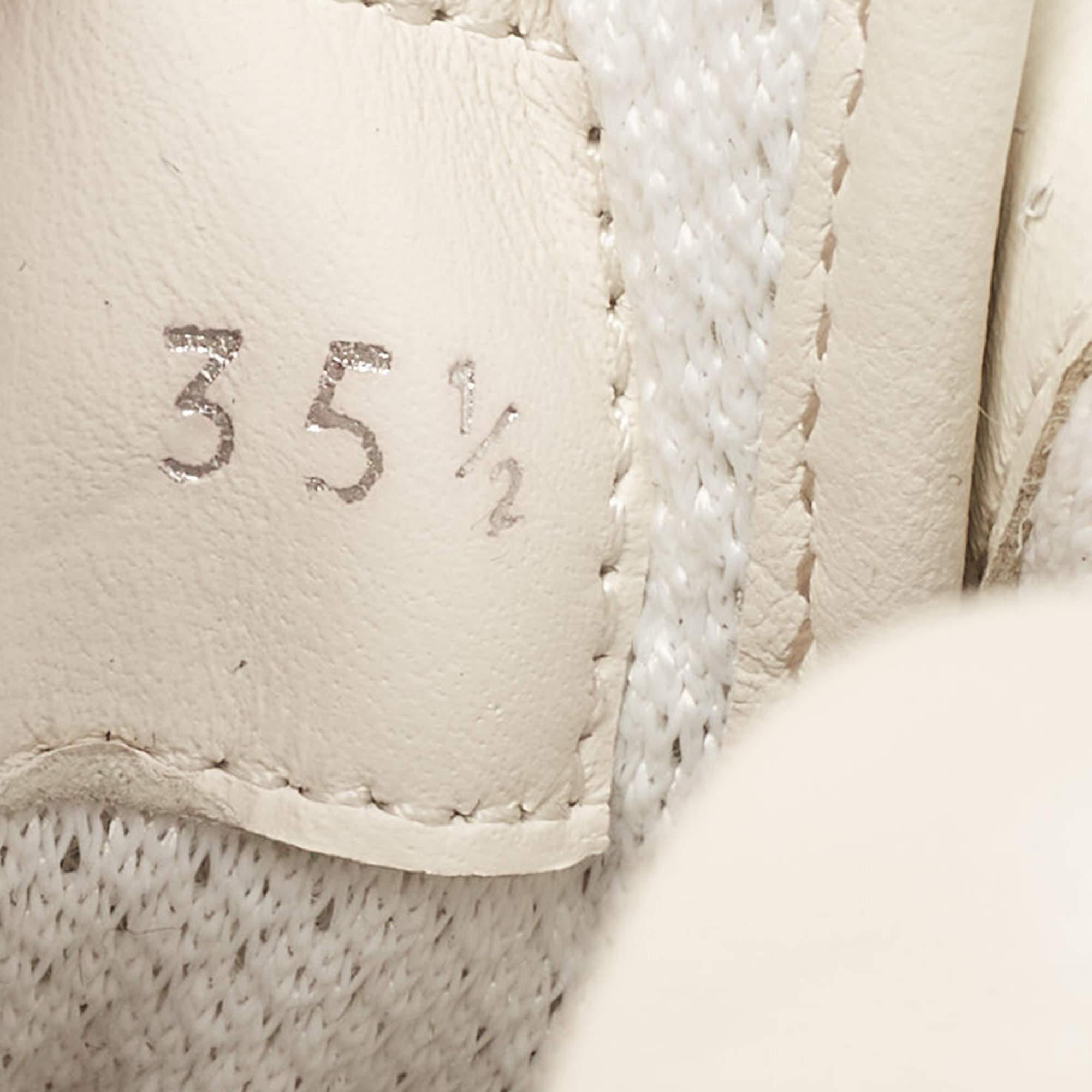 Fendi X Fila Cremefarbene Fila Mania Plateau-Turnschuhe aus Leder 35.5 im Angebot 3