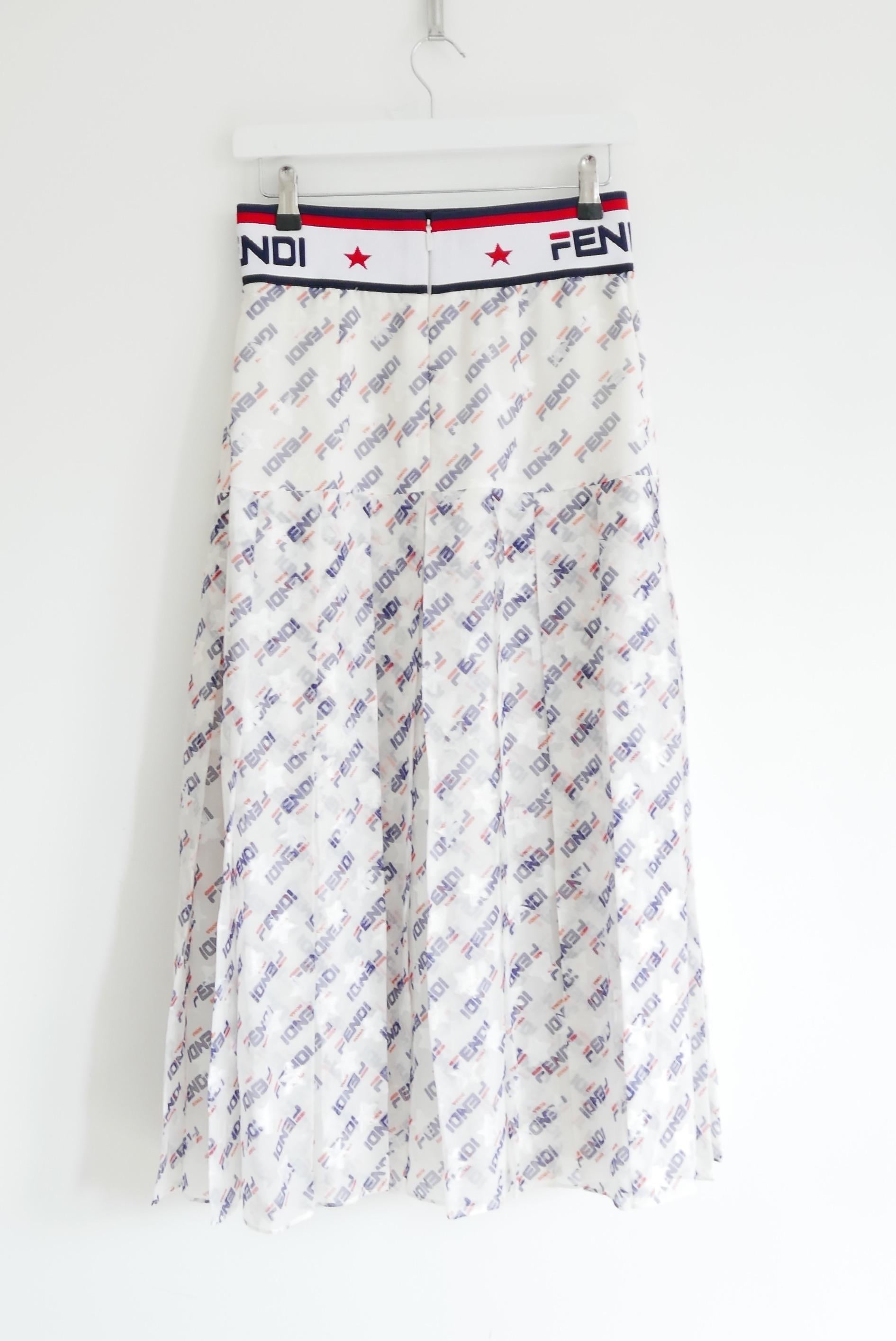 Women's Fendi x Fila Fendimania Logo Pleated Skirt For Sale
