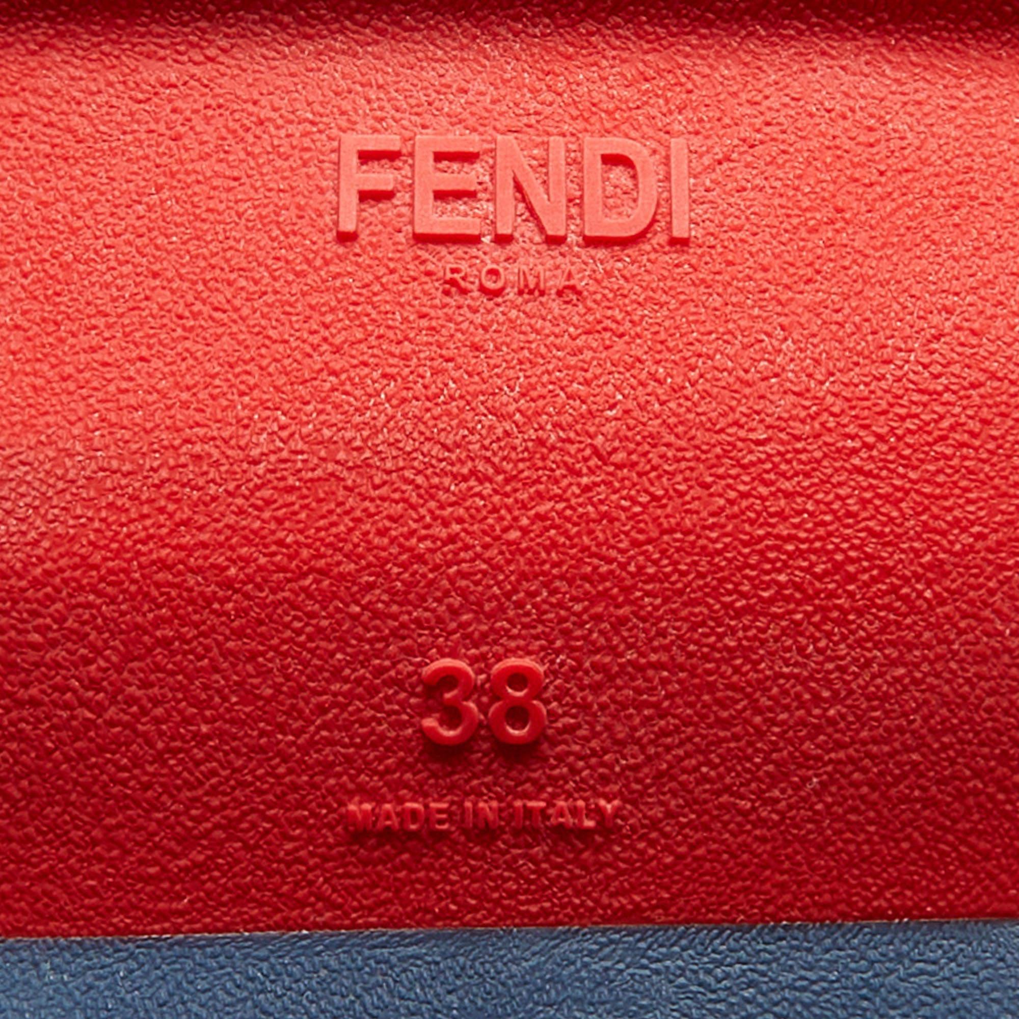 Fendi x Fila Tricolor Mania Sock Turnschuhe aus Strickstoff und Leder Größe 38 im Angebot 3
