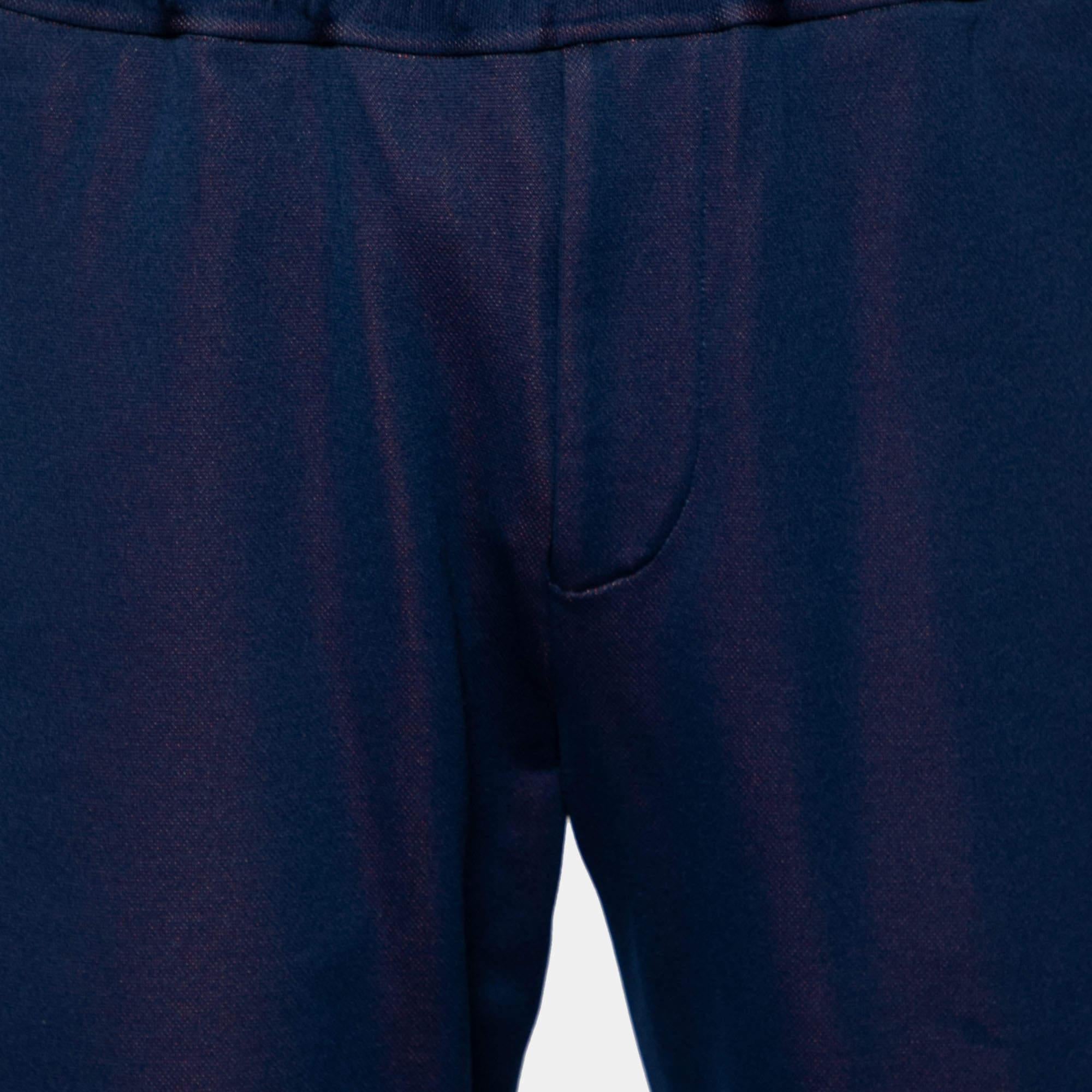 Fendi x Hey Reilly Trackpants aus blauem Jersey mit Logo-Wandteppichbesatz L (Schwarz) im Angebot