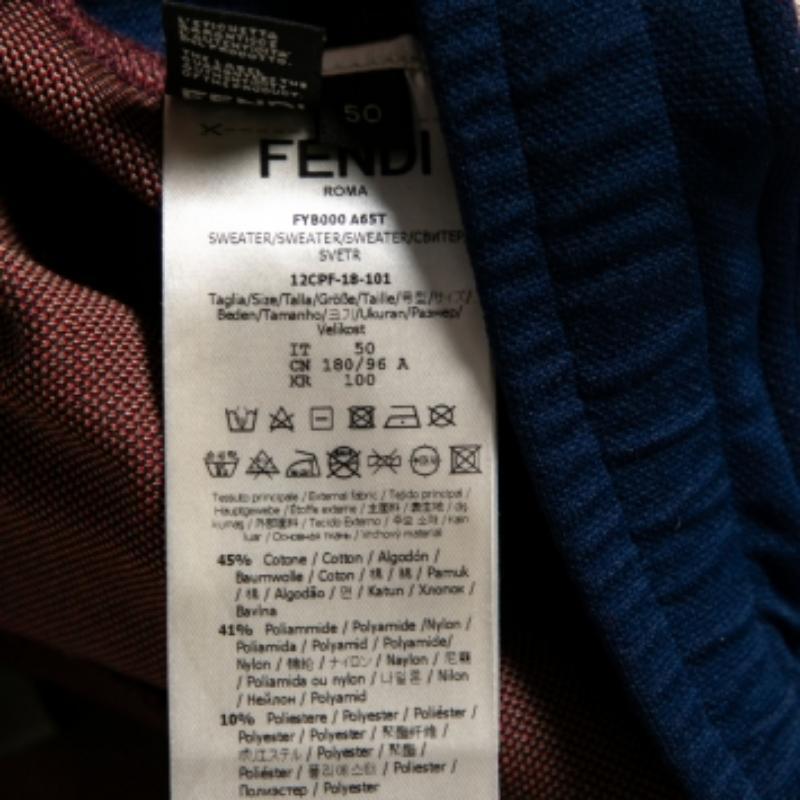 Men's Fendi x Hey Reilly Blue Jersey Logo Tape Trimmed Trackpants L For Sale