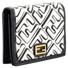 Fendi x Joshua Vibes Black White FF Embossed Printed Zucca Leather Compact