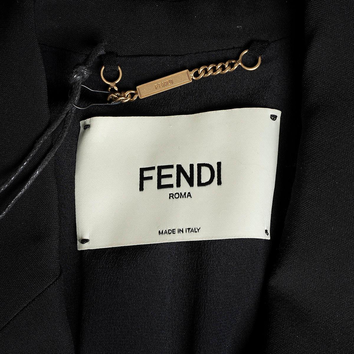 FENDI x JOSHUA VIDES black viscose 2020 CONTRAST TRIM Blazer Jacket 40 S For Sale 1