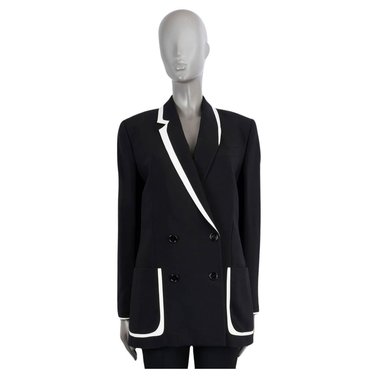 FENDI x JOSHUA VIDES black viscose 2020 CONTRAST TRIM Blazer Jacket 40 S For Sale