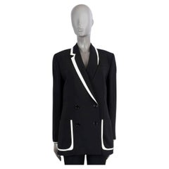 FENDI x JOSHUA VIDES black viscose 2020 CONTRAST TRIM Blazer Jacket 40 S