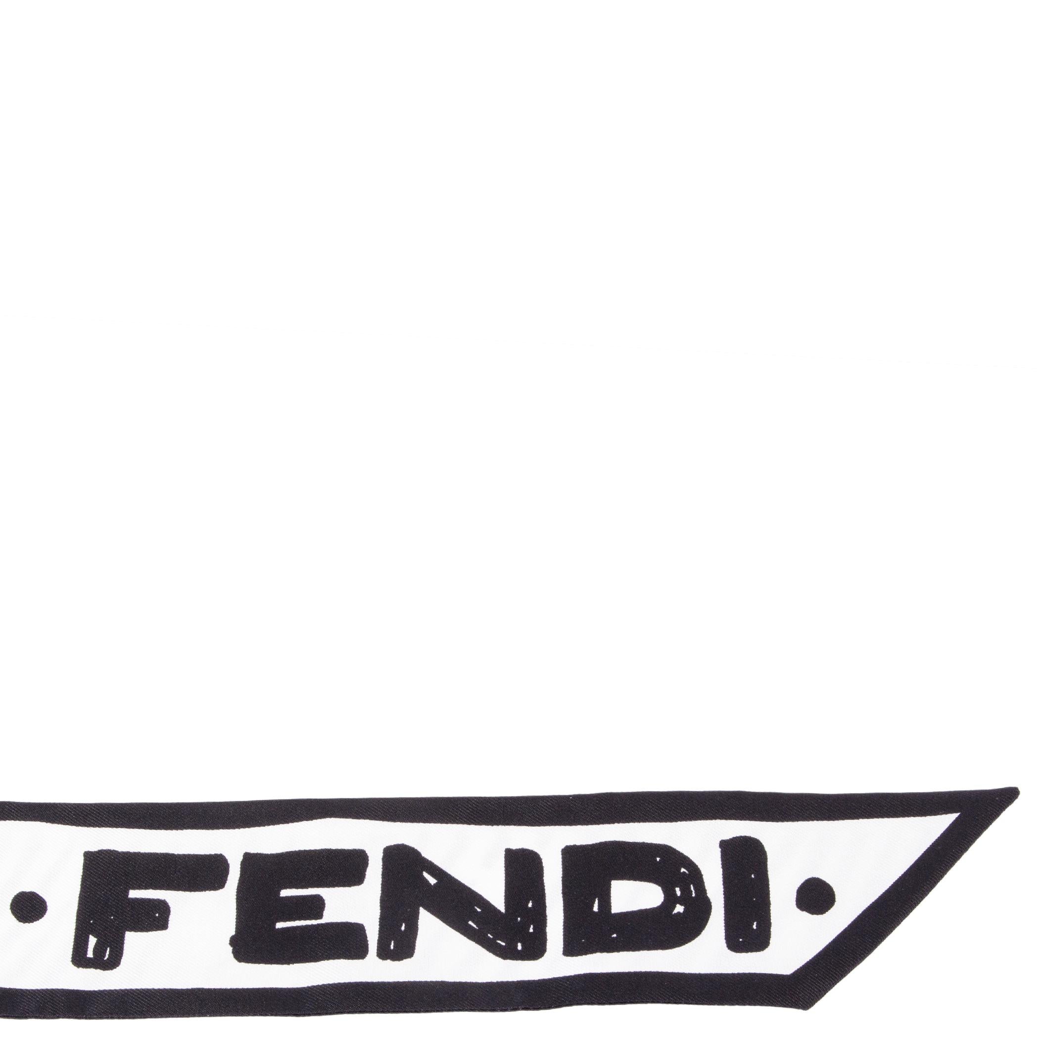 black and white fendi scarf