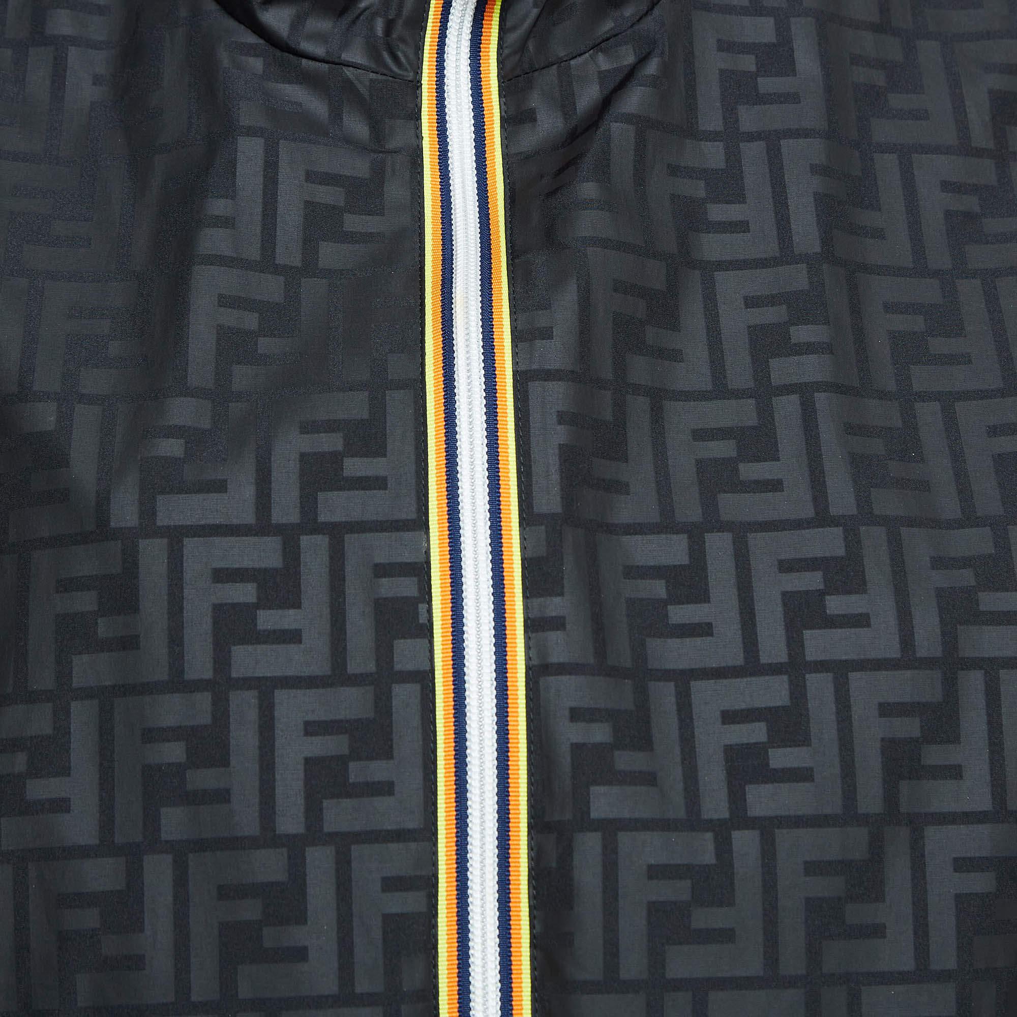 Donna Fendi x K-Way Giacca Bomber reversibile nera sintetica XS in vendita