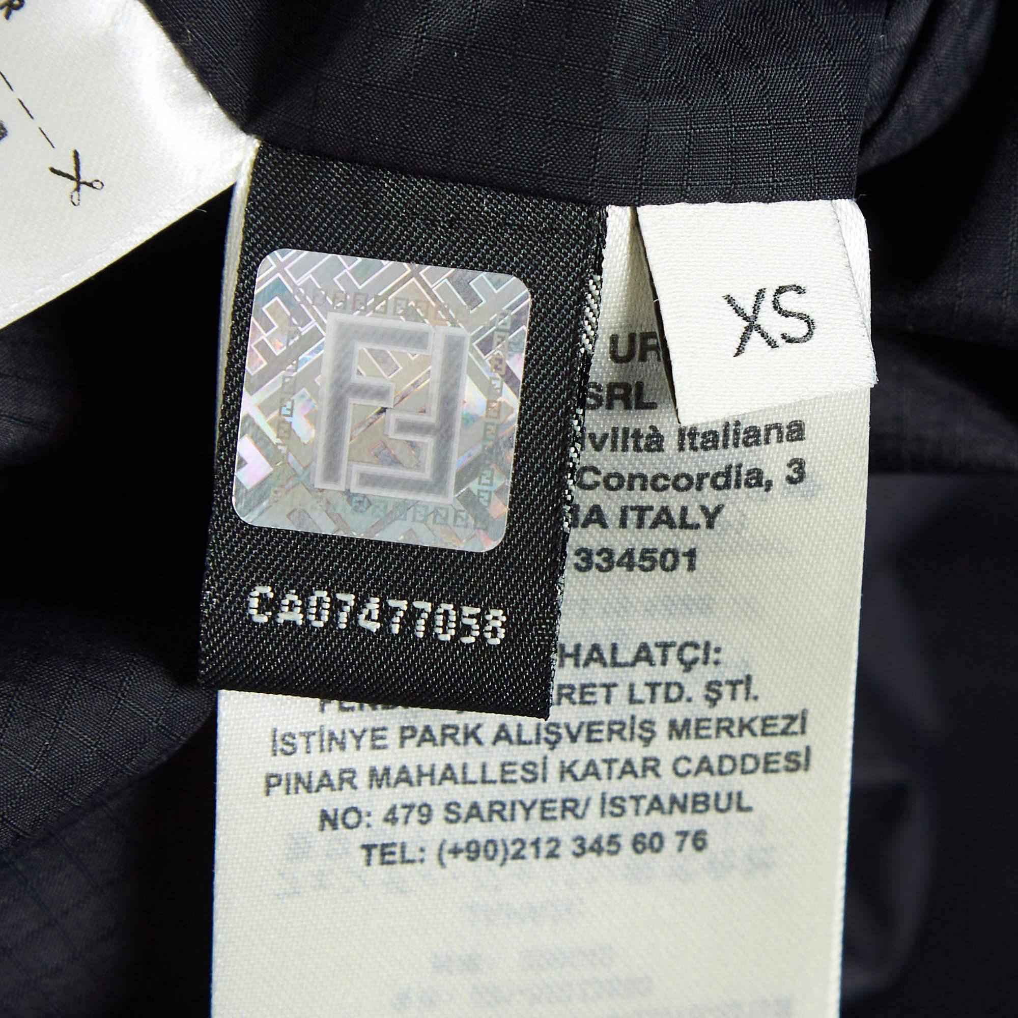 Fendi x K-Way Giacca Bomber reversibile nera sintetica XS in vendita 3