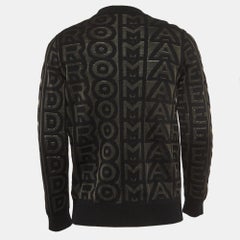 Fendi X Marc Jacobs Black Logo Intarsia Knit Crew Neck Sweatshirt M