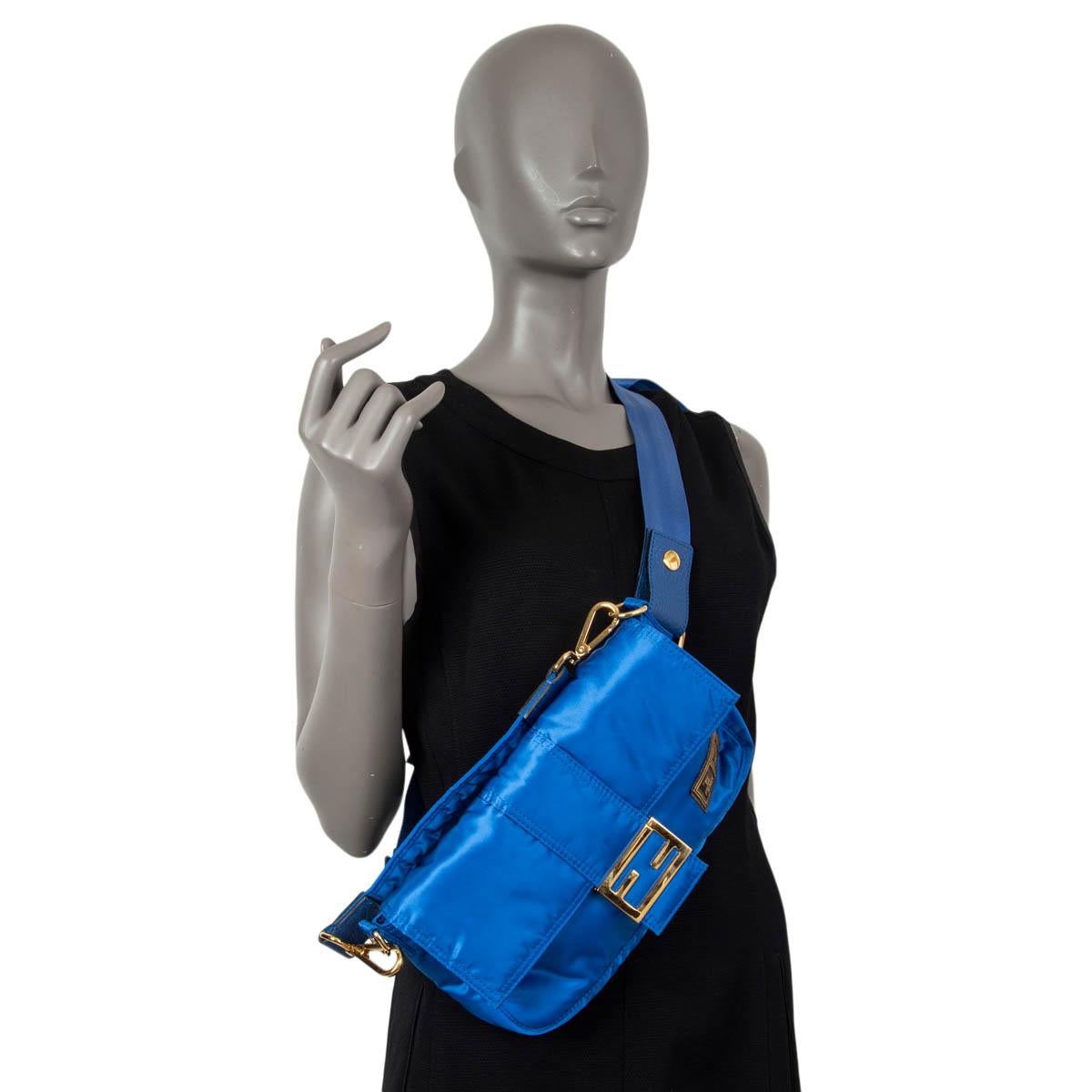 Women's FENDI x PORTER electric blue nylon ULTRA PERFORMANCE BAGUETTE Bag