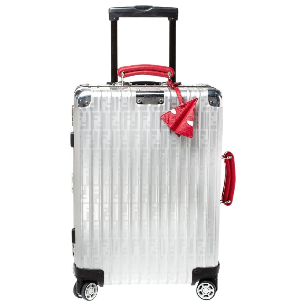 Fendi x Rimowa Zucca FF Logo Aluminum Rolling Suitcase