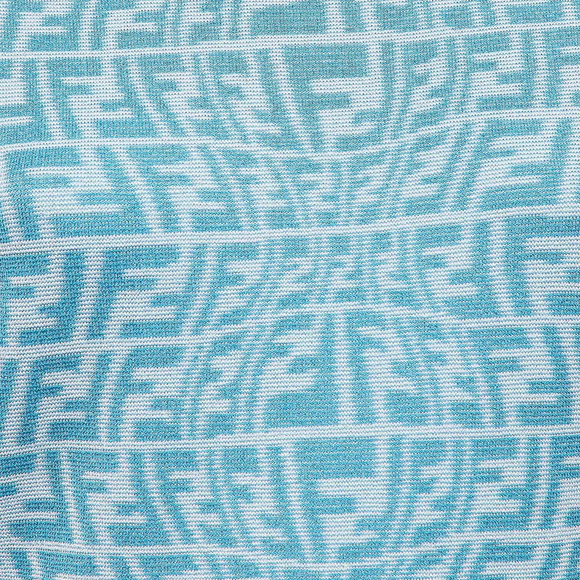 Fendi X Sarah Coleman Blue FF Vertigo Jacquard Knit Dress M. In condizioni ottime in vendita a Dubai, Al Qouz 2