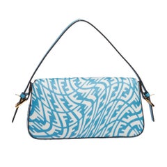 Fendi X Sarah Coleman Canvas Blue FF Vertigo Baguette Bag (2021)