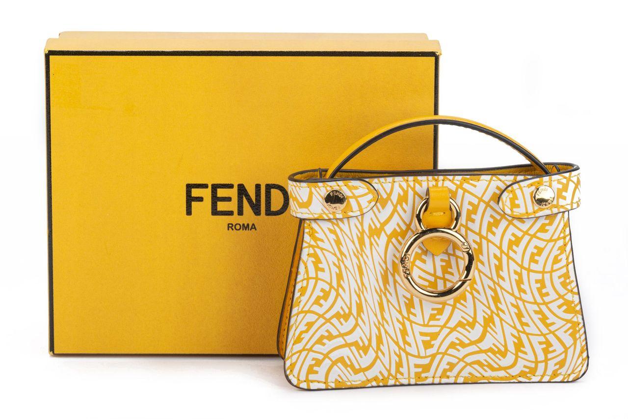 Yellow Fendi x Sarah Coleman Nano Peekaboo Bag For Sale