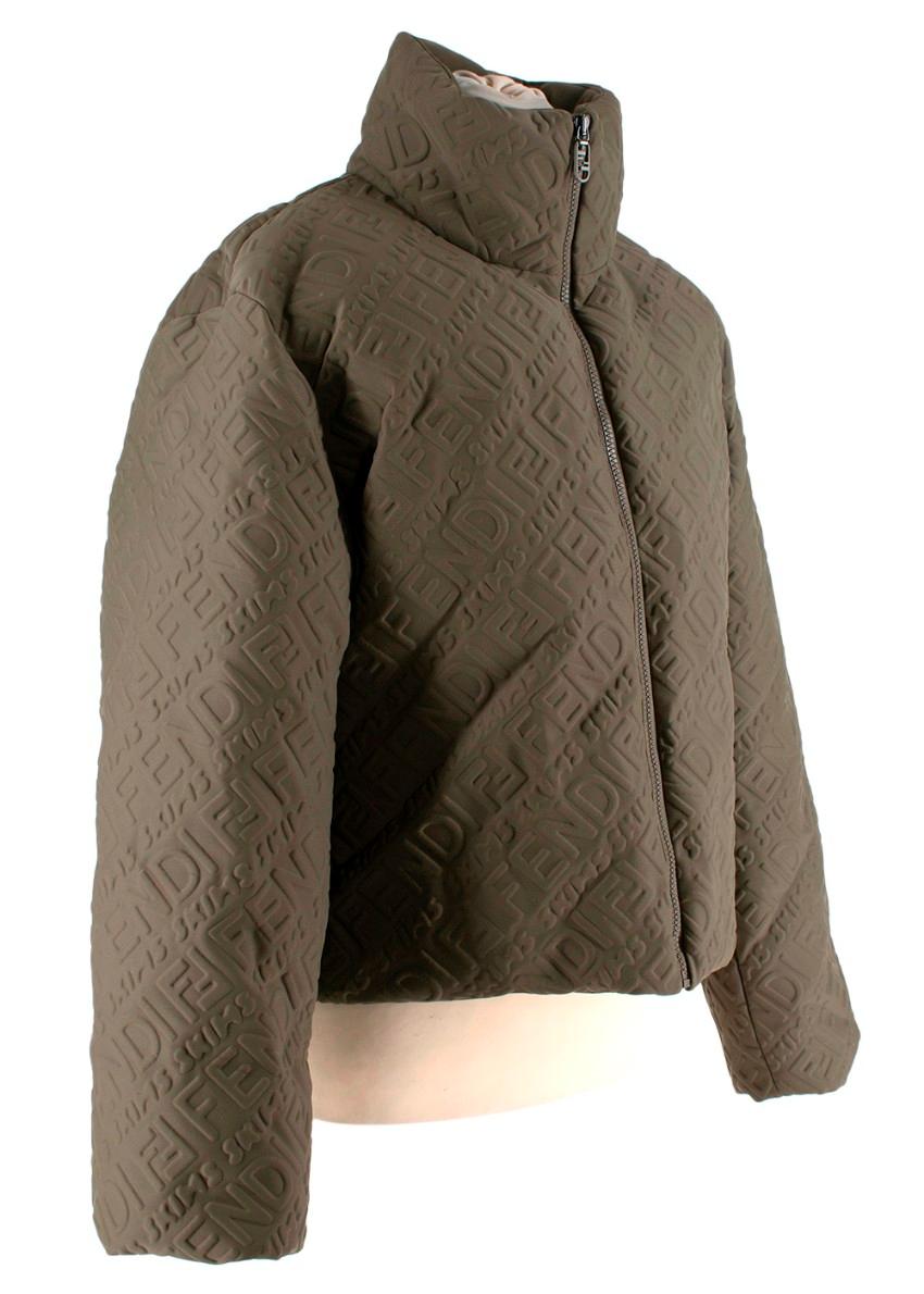 khaki down puffer coat
