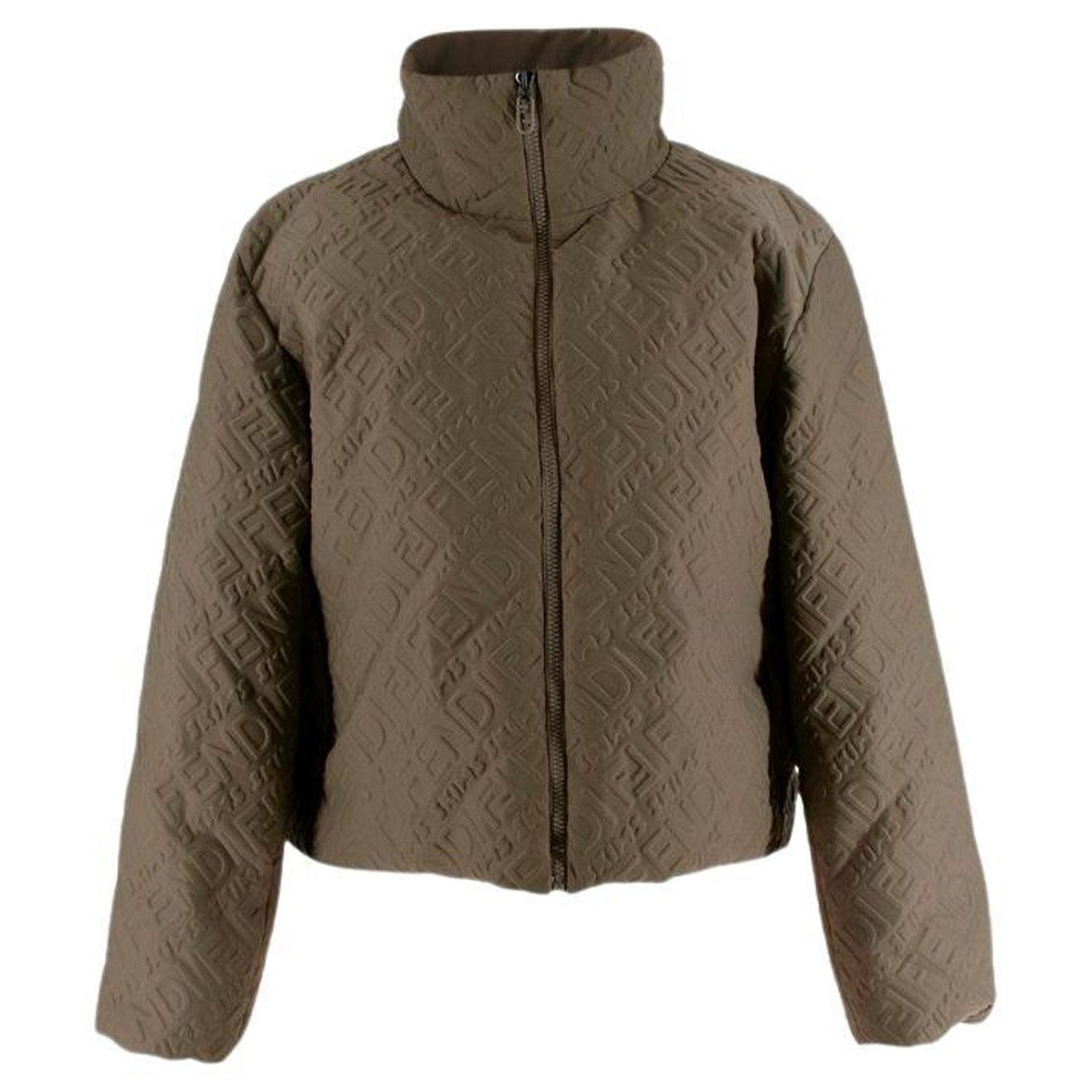 Fendi x Skims Khaki Green Down Puffer Jacket For Sale at 1stDibs