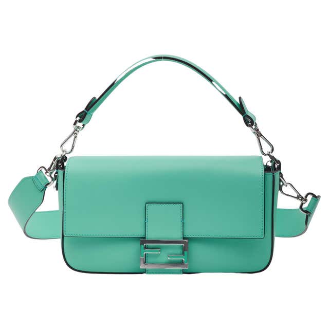 FENDI Embroidered Baguette Handbag Flap Bag Clutch - Full Set For Sale ...