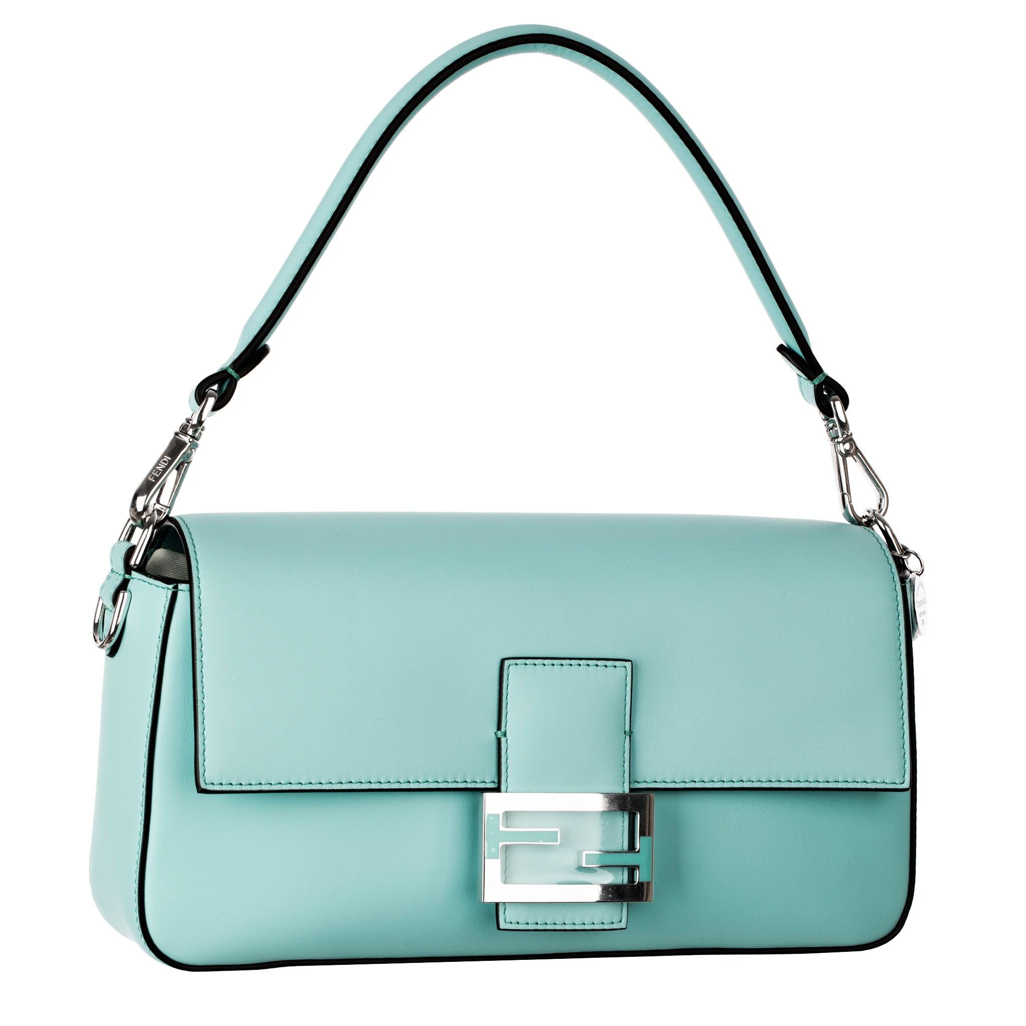 Bolso mediano de piel Fendi X Tiffany & Co. Azul en venta