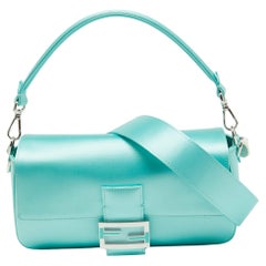 Fendi x Tiffany & Co.Tiffany Blue Satin Baguette Flap Bag