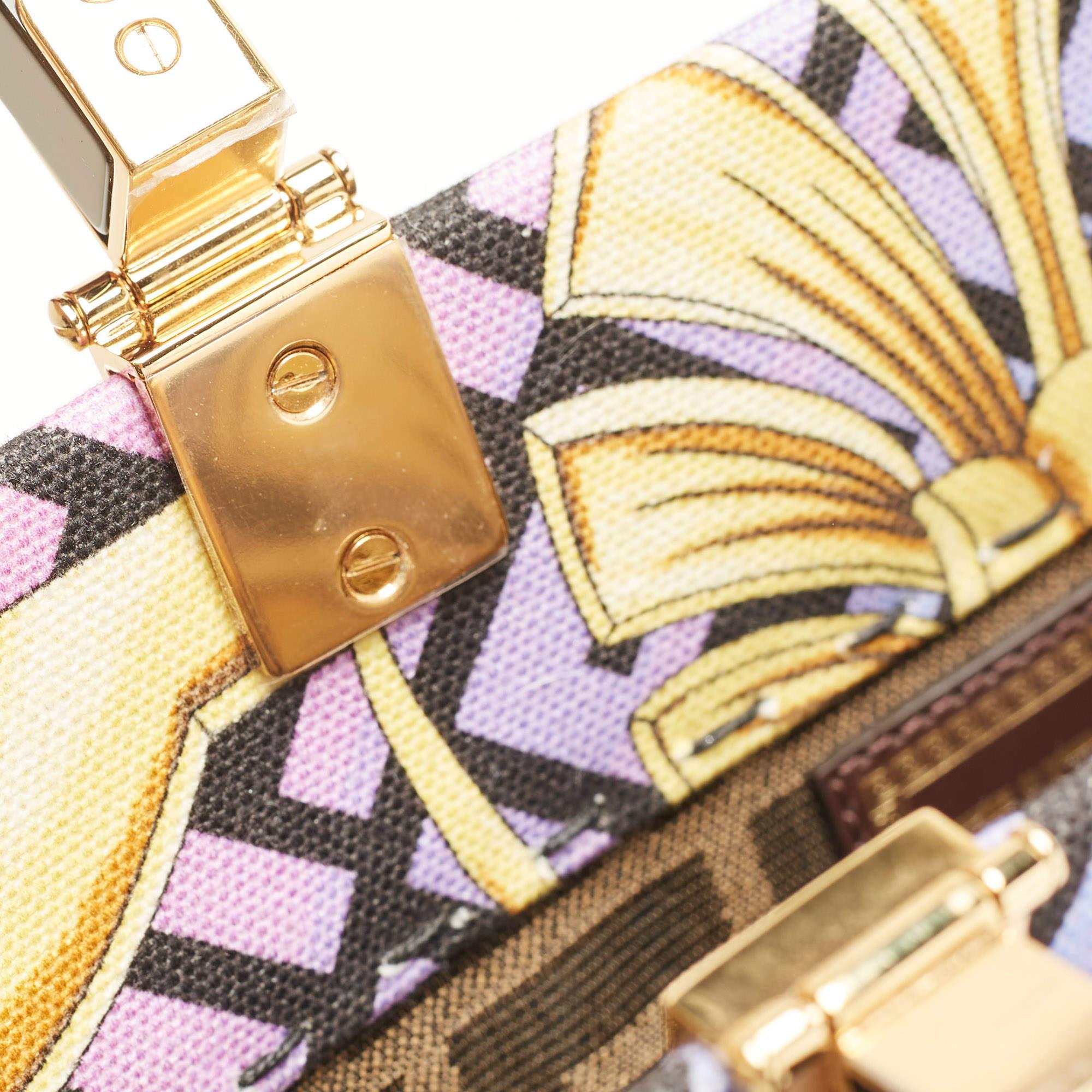 Fendi x Versace Grand fourre-tout en toile et cuir imprimé baroque Fendace Sunshine 7