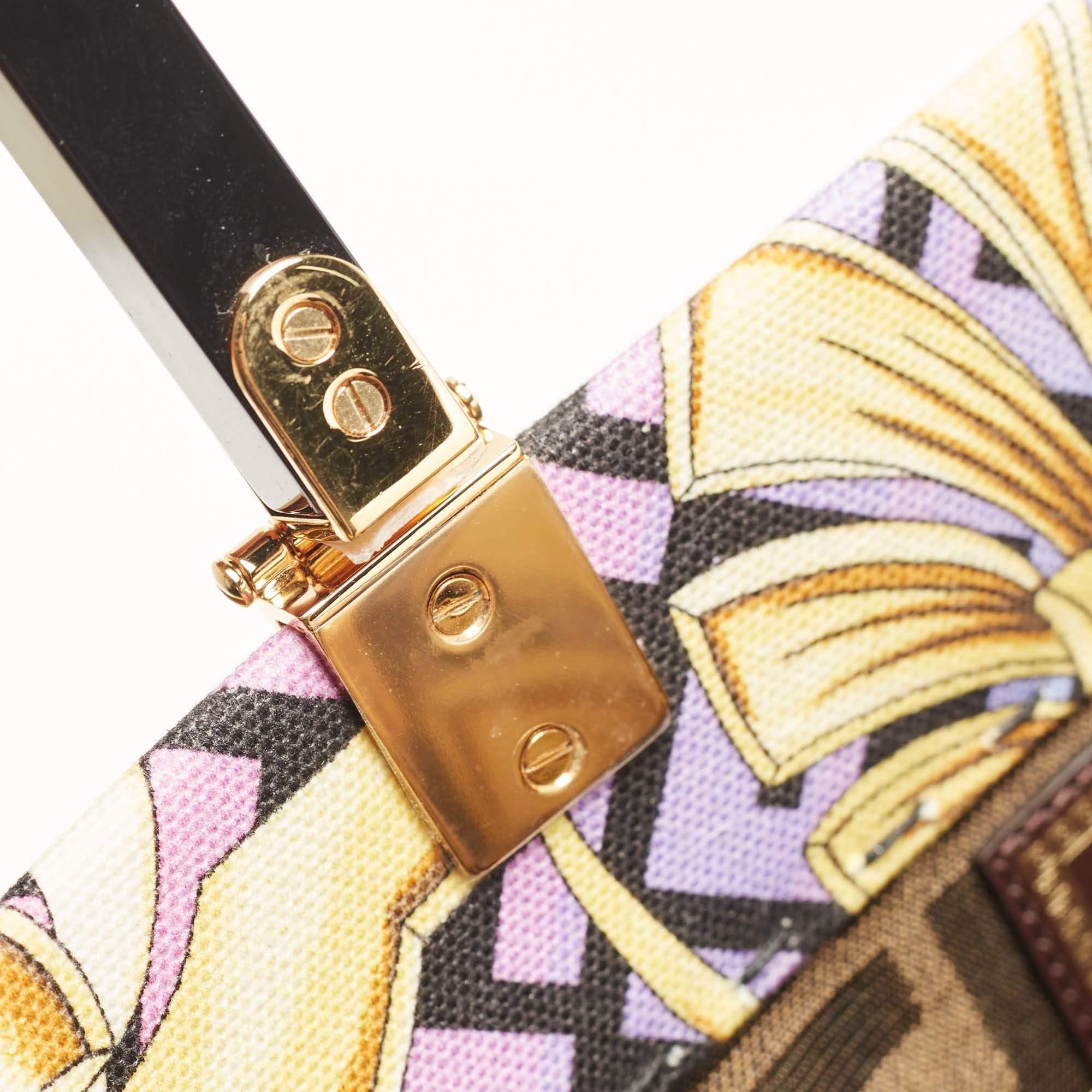 Fendi x Versace Grand fourre-tout en toile et cuir imprimé baroque Fendace Sunshine 8