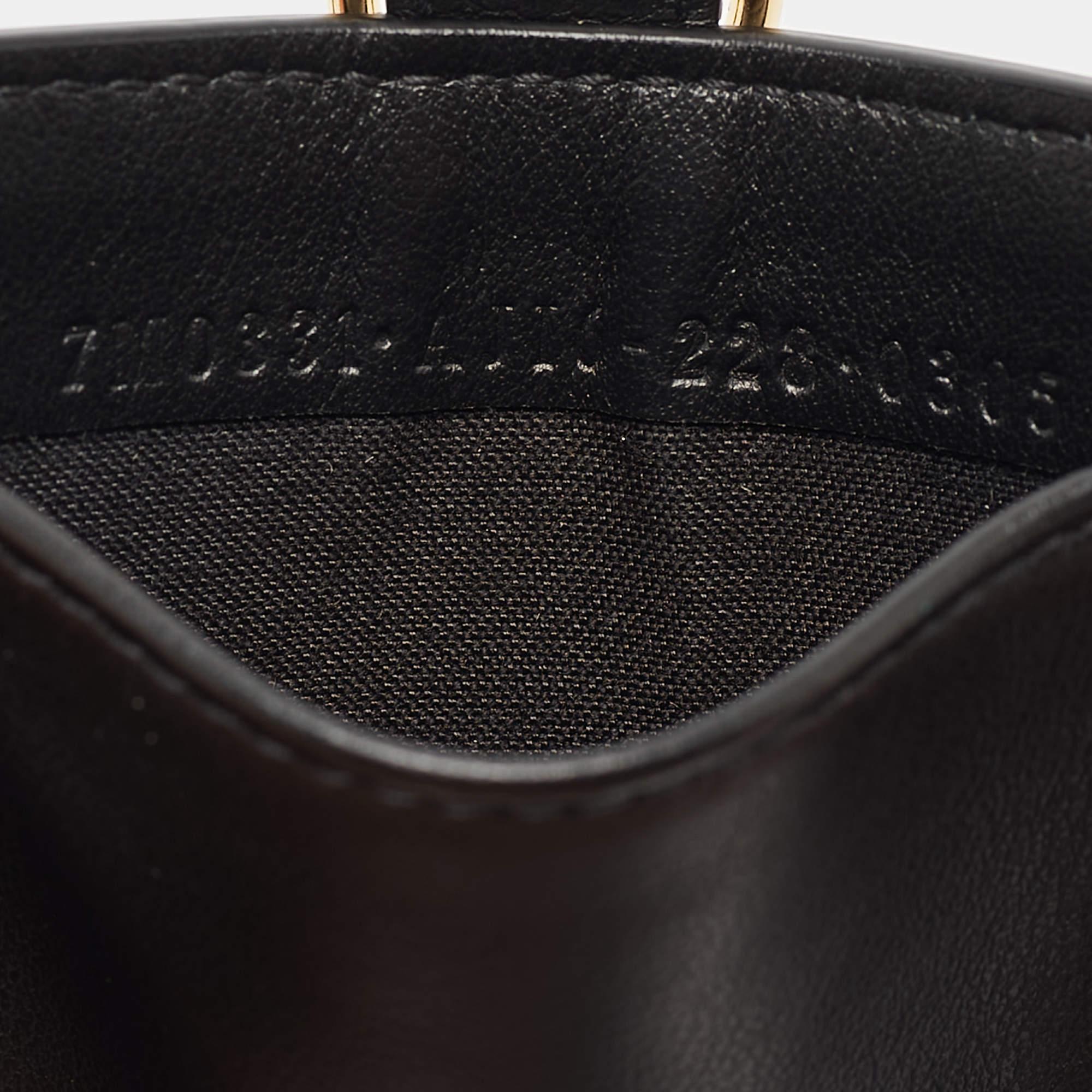 Women's Fendi x Versace Black/Gold Leather Fendace Lanyard Card Holder For Sale