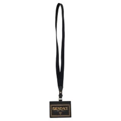 Fendi x Versace Black/Gold Leather Fendace Lanyard Card Holder