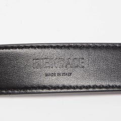 Fendi x Versace Black Leather Logo Letters Buckle Belt 105CM
