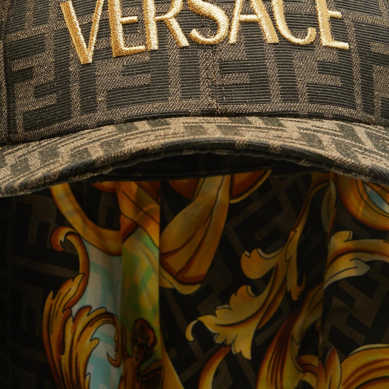 Fendi X Versace Brown Baroque/Foulard Canvas and Silk Scarf  display picture 1