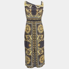 Fendi X Versace Brown Zucca Baroque Printed Crystal Embellished Dress M