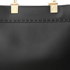 FENDI X VERSACE Piel de becerro Fendace Medium Fendi Sunshine Shopper Tote Negro