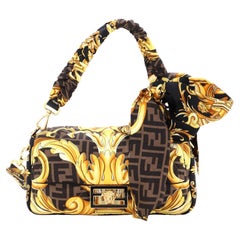 Fendi x Versace Fendace Baguette NM Bag Quilted Printed Silk Medium