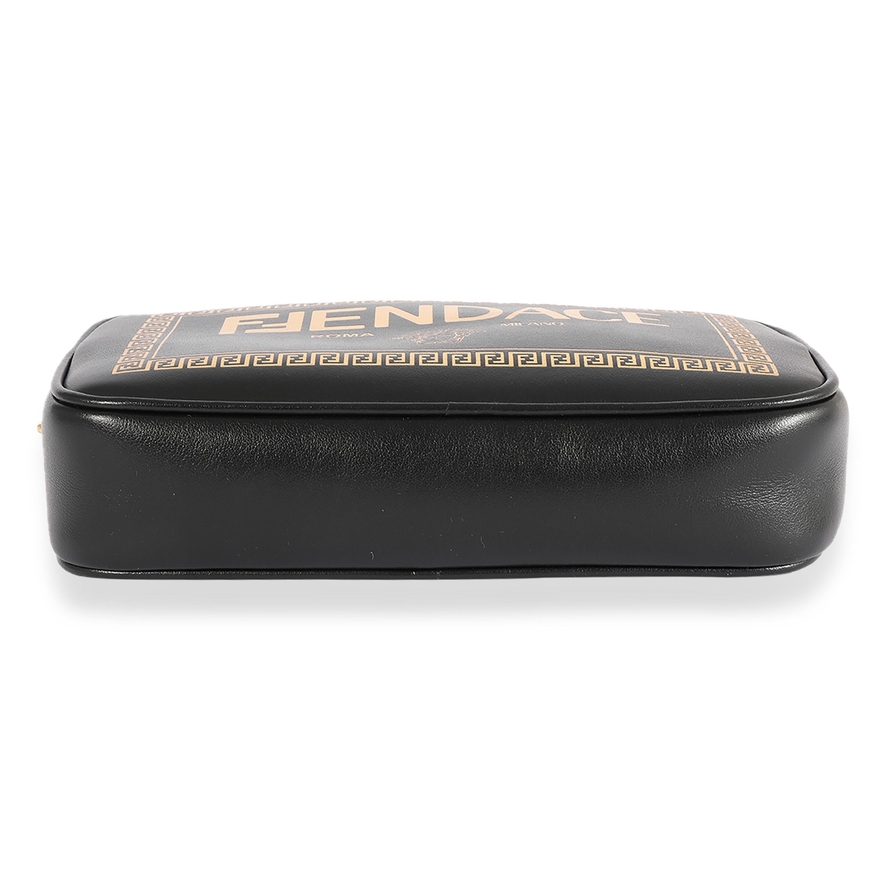 Fendi x Versace Fendace Black Logo Print Camera Case For Sale 2