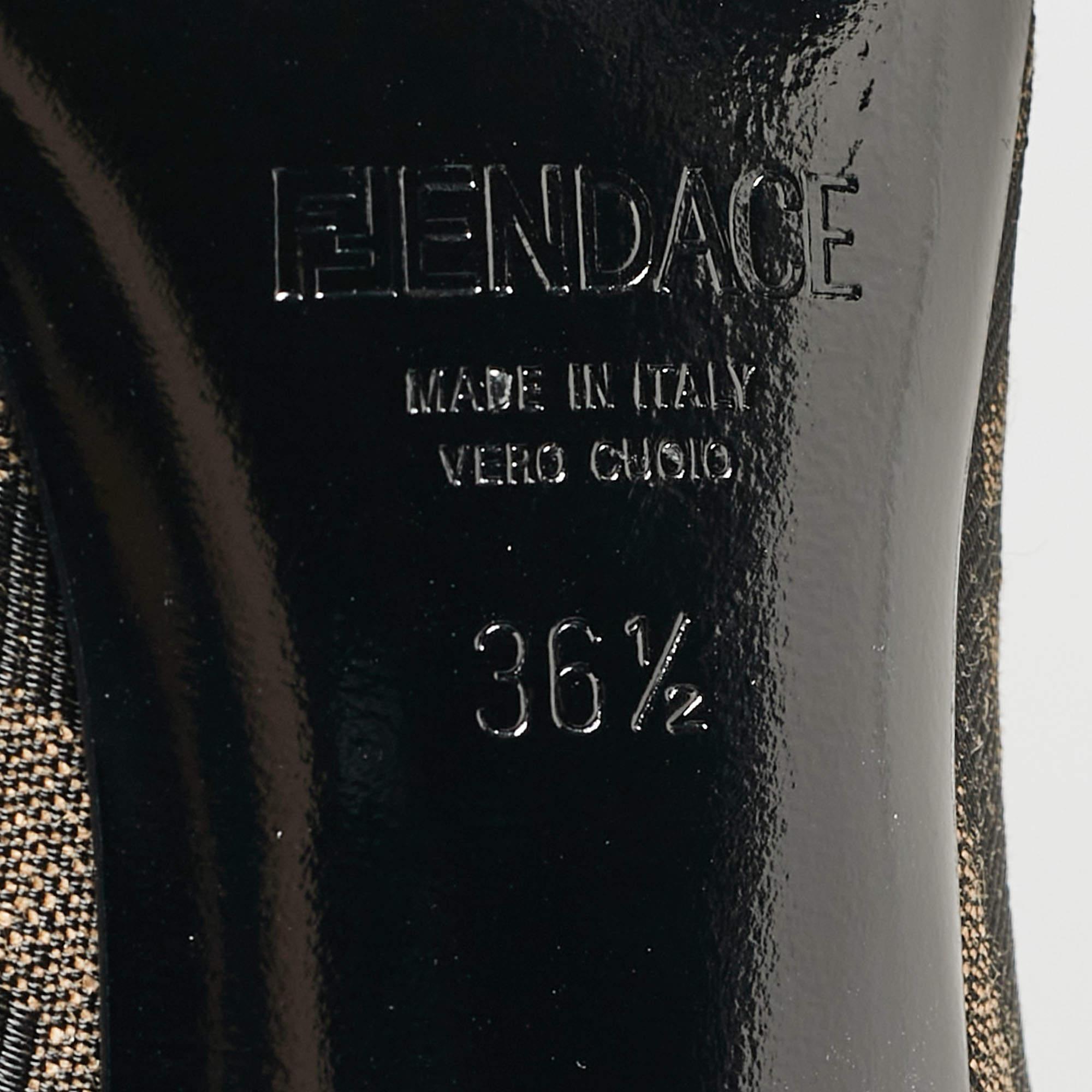 Fendi x Versace Fendace Brown Zucca Canvas Medusa Pumps Size 36.5 1