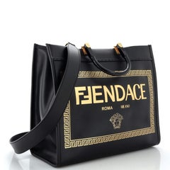 Fendi x Versace Fendace Convertible Sunshine Shopper Tote Printed Leather