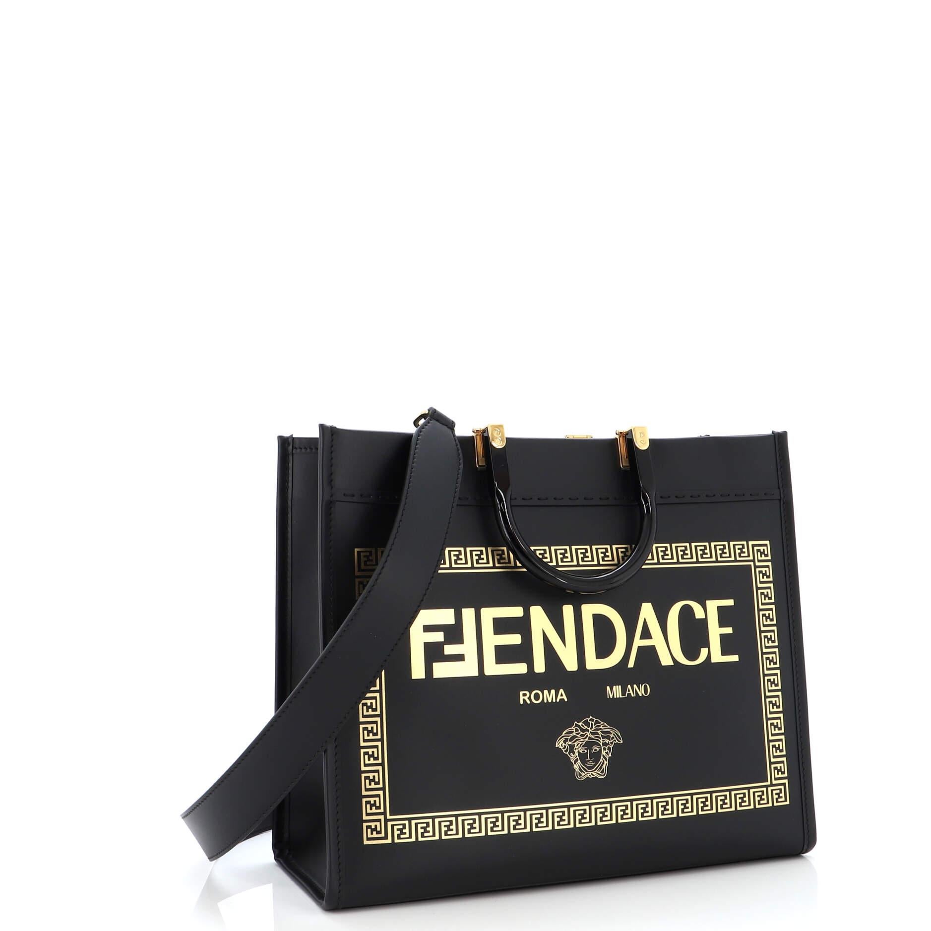 Fendi Sunshine Medium - Black leather shopper