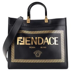 Fendi x Versace Fendace Umwandelbare Sonnen-Einkaufstasche aus bedrucktem Leder Medium