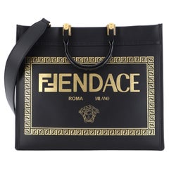 Fendi x Versace Fendace Umwandelbare Sonnen-Einkaufstasche aus bedrucktem Leder Medium