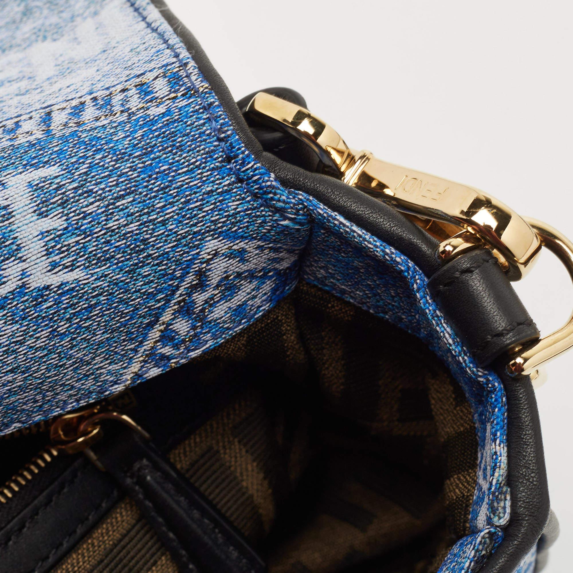 Fendi x Versace Fendace Denim and Leather Fendace Patchwork Baguette Bag 9