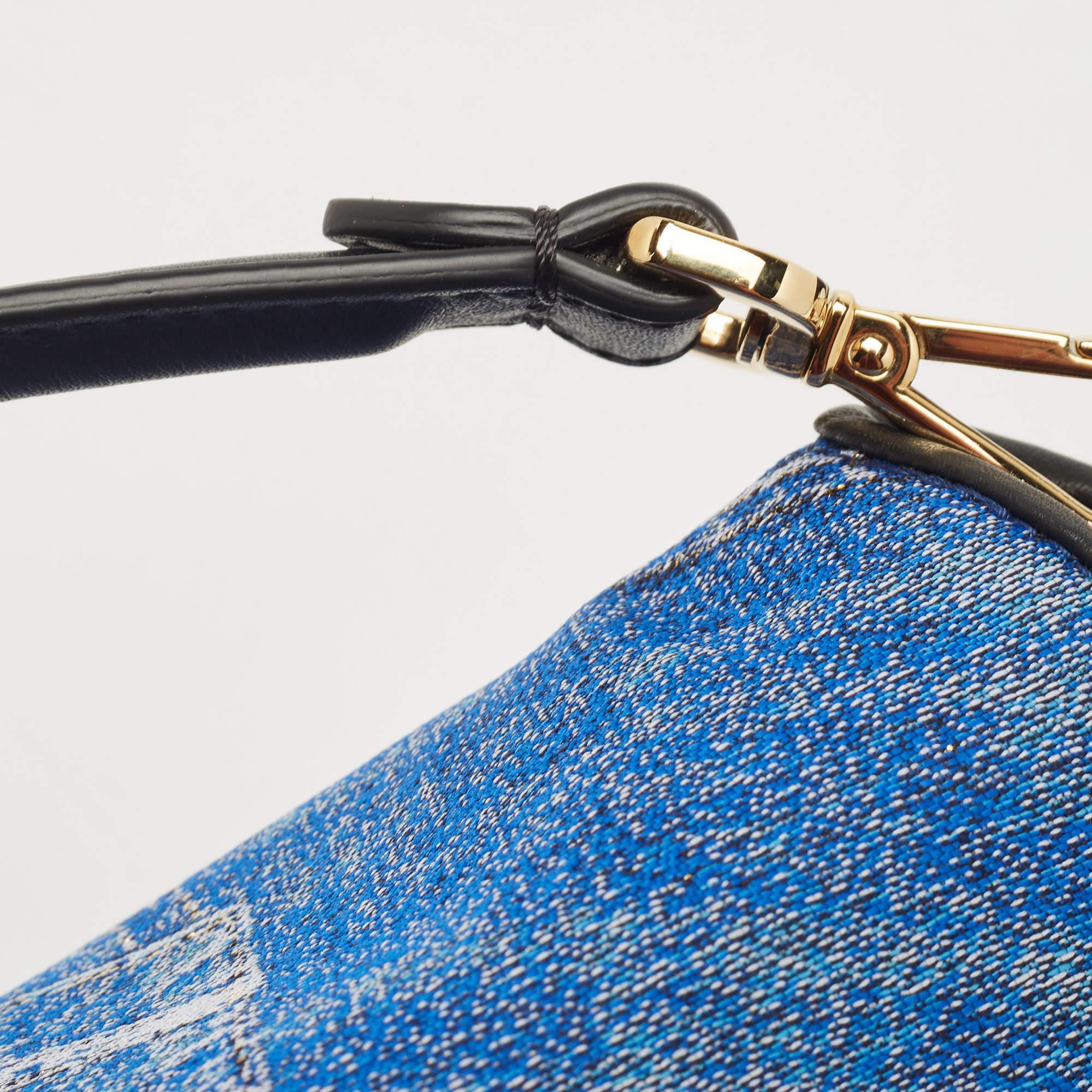 Fendi x Versace Fendace Denim and Leather Fendace Patchwork Baguette Bag 3
