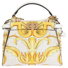 Fendi x Versace Fendace Gold Baroque & White FF Motif Mini Peekaboo