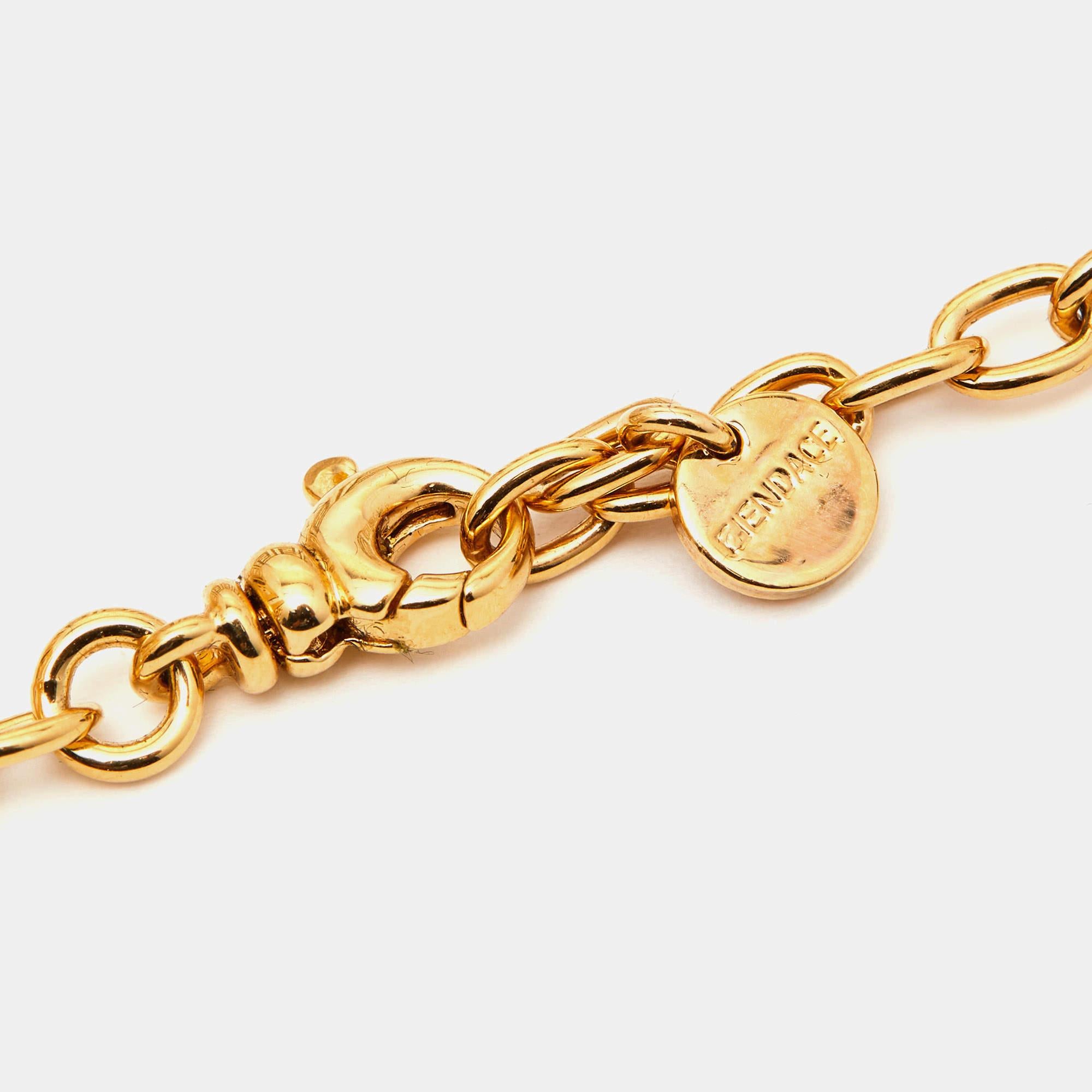 Fendi x Versace Fendace Gold Tone Choker Necklace In Excellent Condition In Dubai, Al Qouz 2