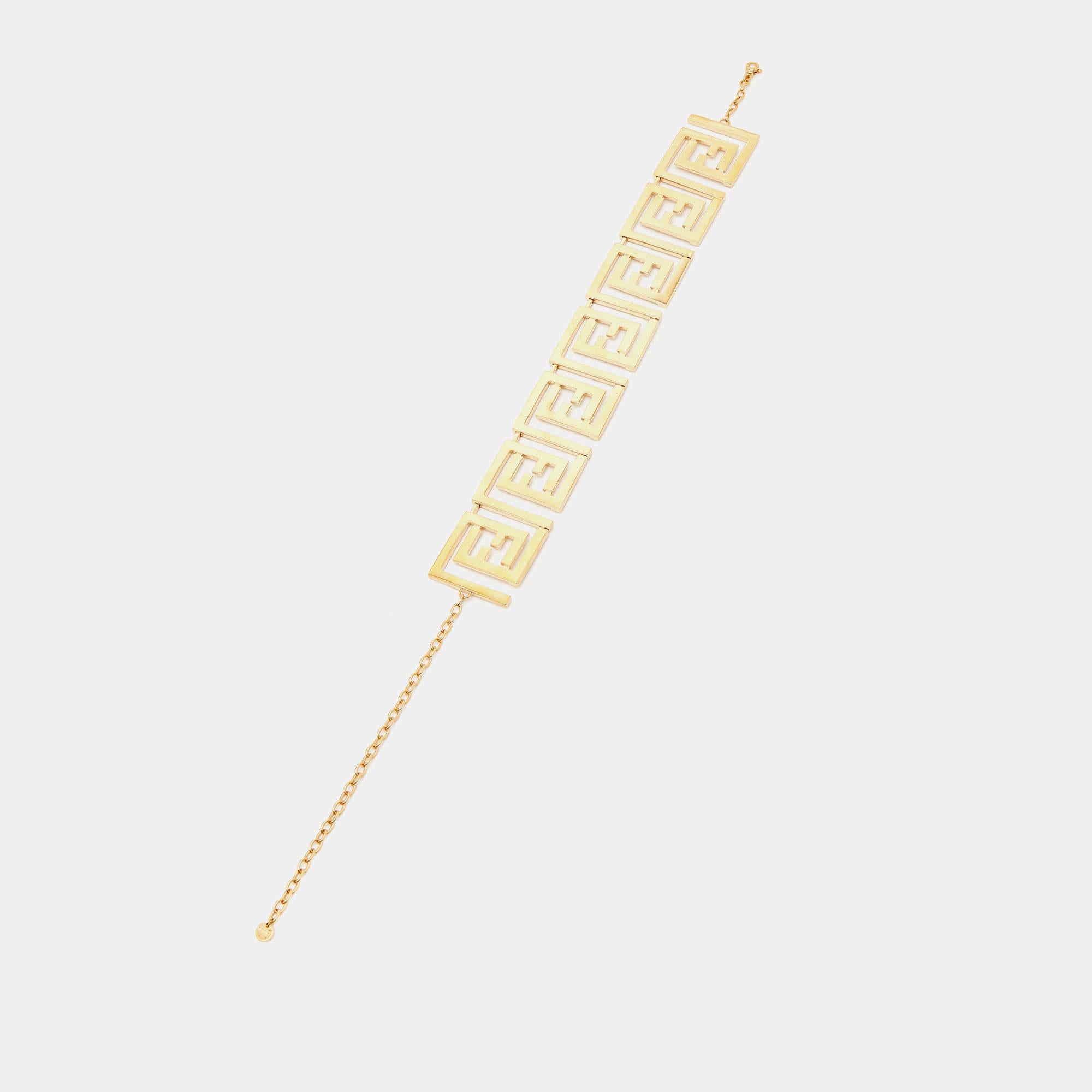 Women's Fendi x Versace Fendace Gold Tone Choker Necklace