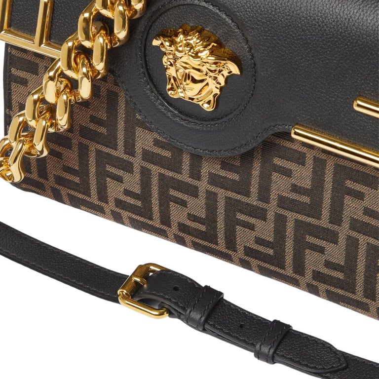 Fendi X Versace Fendace La Medusa Gold Baroque FF Print Medium Handbag