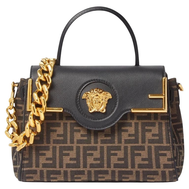 Fendi X Versace Fendace La Medusa Gold Baroque FF Print Medium Handbag