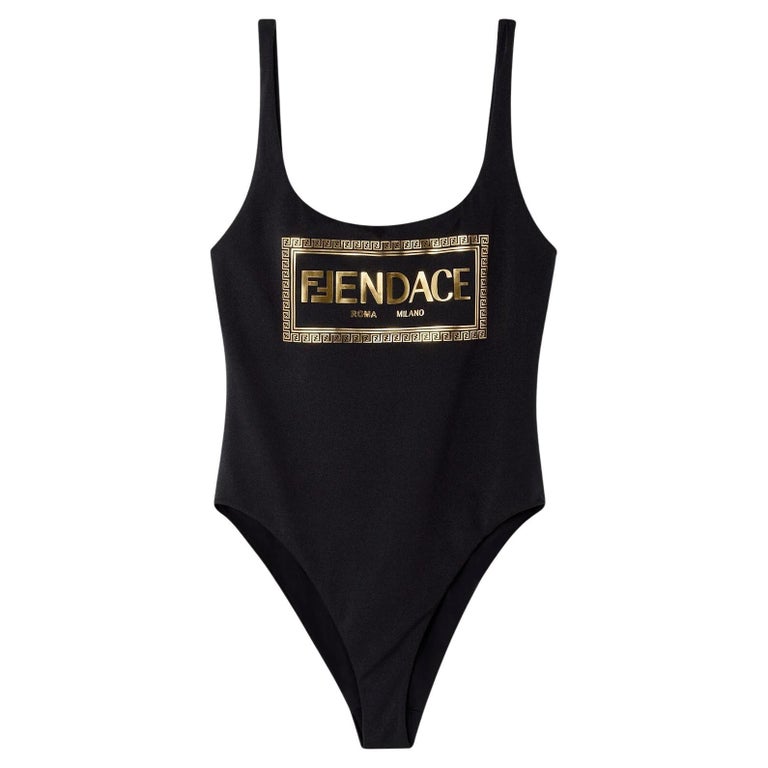 FENDI x VERSACE Fendace Logo One-Piece Swimsuit For Sale at 1stDibs