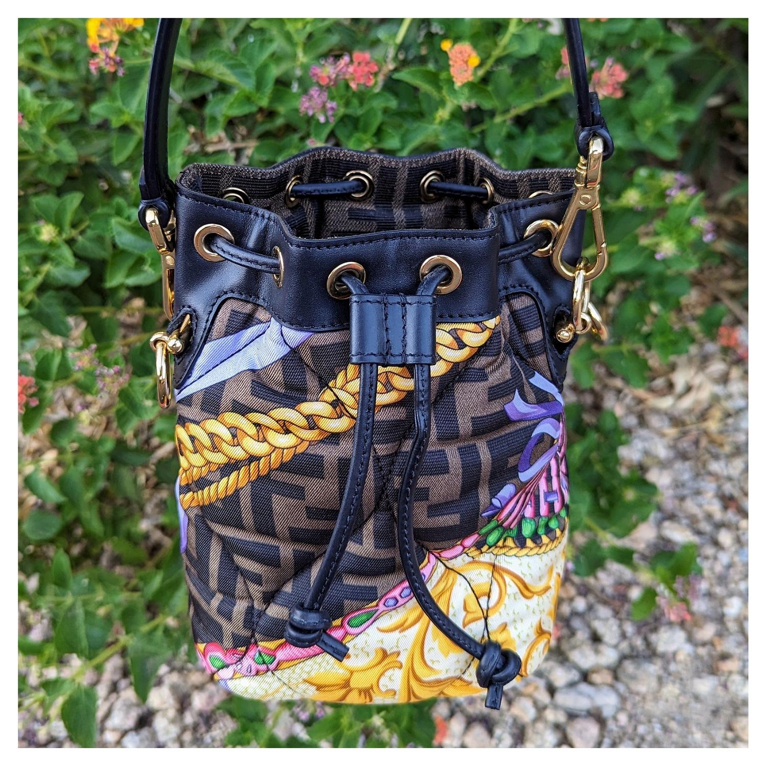 Fendi x Versace Fendace Mon Tresor Zucca Baroque Bucket Bag 5